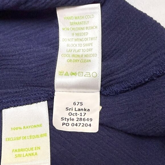 Lilly Pulitzer Delaney Off-Shoulder Top True Navy Size Large, Coin Detail | EUC - Picture 8 of 11